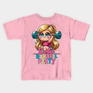 Barbie Barbell Party Kids T-Shirt